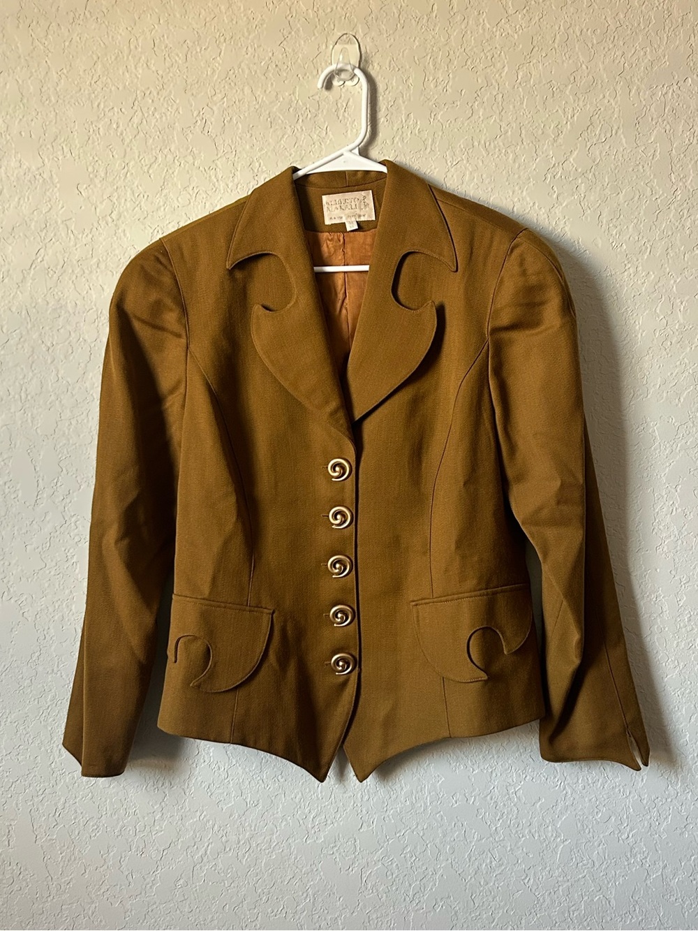 Vintage Alberto Makali Mustard Yellow Sculptural Jacket